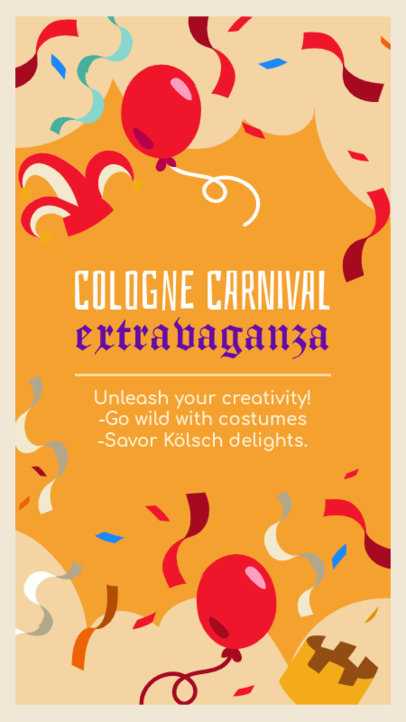Cologne Carnival-Themed Instagram Story Maker With Party Illustrations 