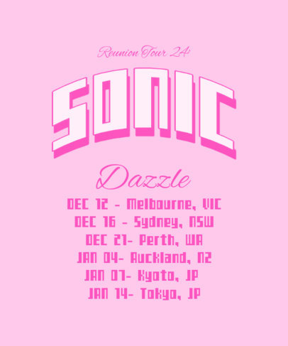 Back T-Shirt Design Generator Inspired by a K-Pop Girlband With Tour Dates