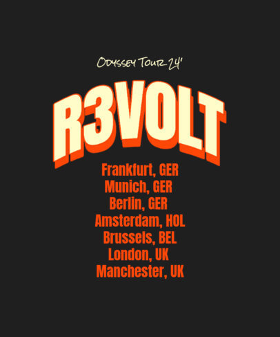 Back Boyband T-Shirt Design Maker for a World Tour Concert