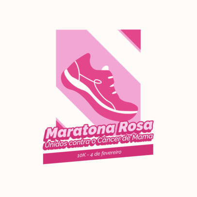 Running Logo Template for a Breast Cancer Awareness Marathon