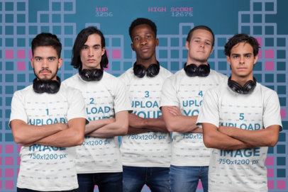 Team Shot Mockup of an Esports Group with Arms Crossed