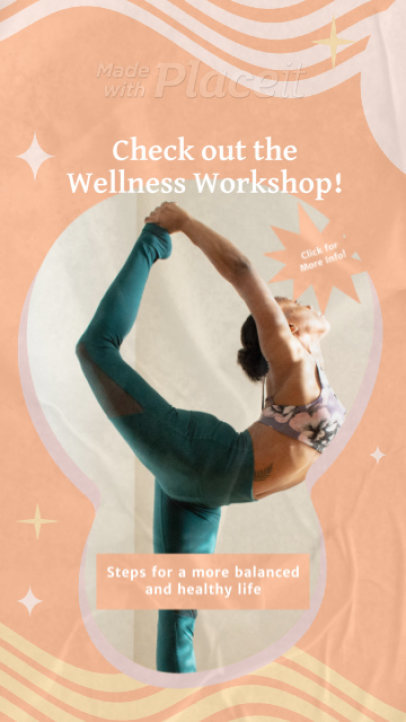 Peach Fuzz-Inspired Instagram Story Video Template to Promote a Wellness Workshop