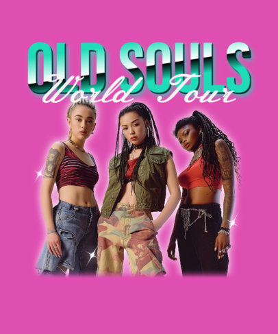 T-Shirt Design Creator for a Girlband World Tour Merch 5972h-6191a