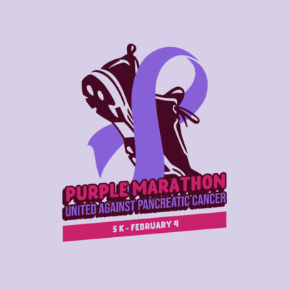 Logo Creator with a Sneaker Icon for a Cancer Awareness Marathon 6321c