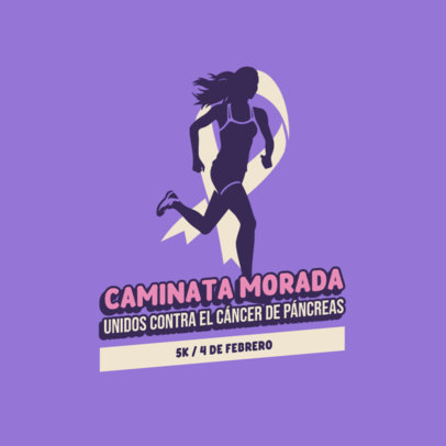 Logo Template with a Purple Ribbon for a 5K Marathon to Support Cancer Survivors 6321d