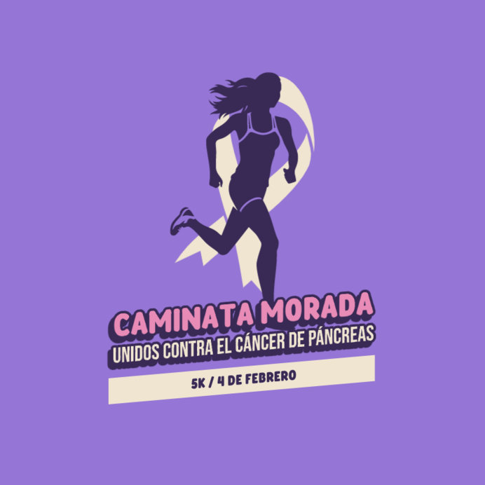 Logo Template with a Purple Ribbon for a 5K Marathon to Support Cancer Survivors
