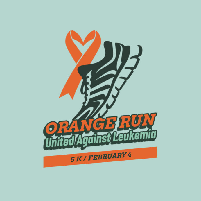 Logo Generator with a Heart-Shaped Ribbon for a 5K Run to Fight Against Leukemia 