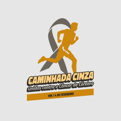 Logo Template with a Runner Silhouette for a Race to Fight Against Brain Cancer 6321m