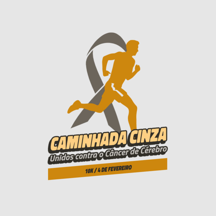 Logo Template with a Runner Silhouette for a Race to Fight Against Brain Cancer