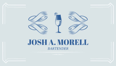 Business Card Template with Ribbons Icons and Cocktail Icons 162c