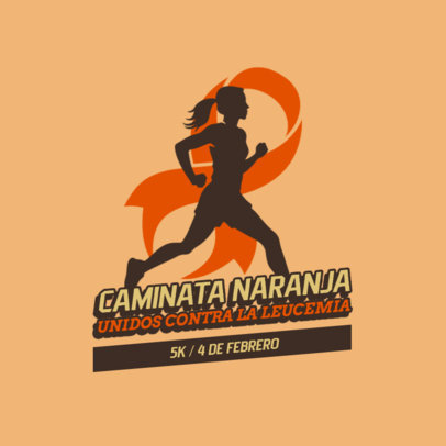 Logo Creator with a Female Runner Silhouette for a Charity Marathon to Fight Leukemia 6321l