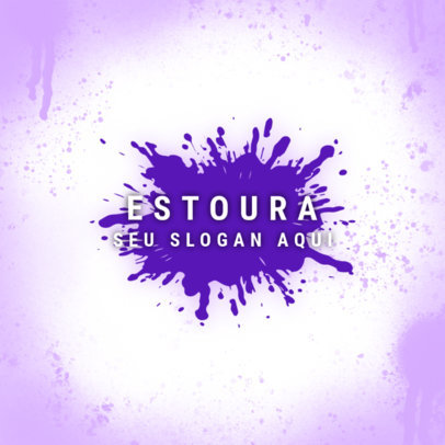 Logo Template with a Title and a Slogan in Front of a Splattering Stain