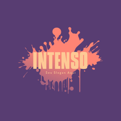 Logo Template with a Gradient Bursting Graphic Featuring a Title and a Slogan