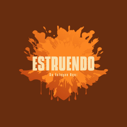 Abstract Logo Template Featuring Bold Text over a Bursting Stain Graphic