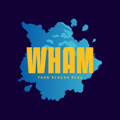 Abstract Logo Template with a Bursting Stain Graphic