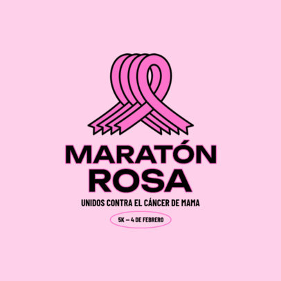 Logo Template Featuring a Breast Cancer Theme for a 5K Run