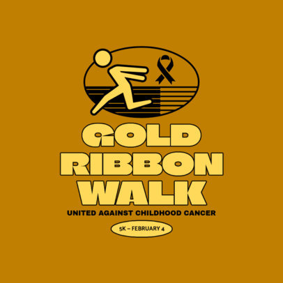 Running Logo Template for a Childhood Cancer Awareness Marathon