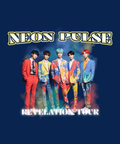 Front T-Shirt Design Generator for a K-Pop Music Group Concert Merch