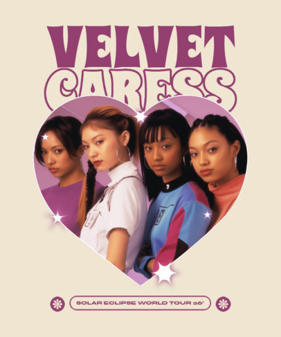 Front T-Shirt Design for Music Enthusiasts With a Girl Band Theme