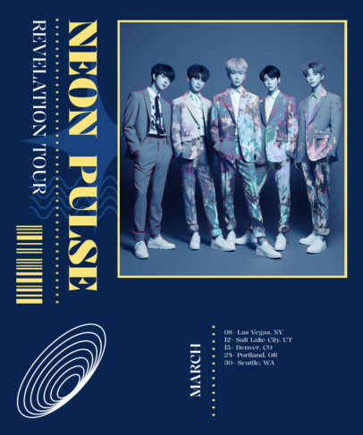 Back T-Shirt Design Generator for a K-Pop Music Group Concert Dates