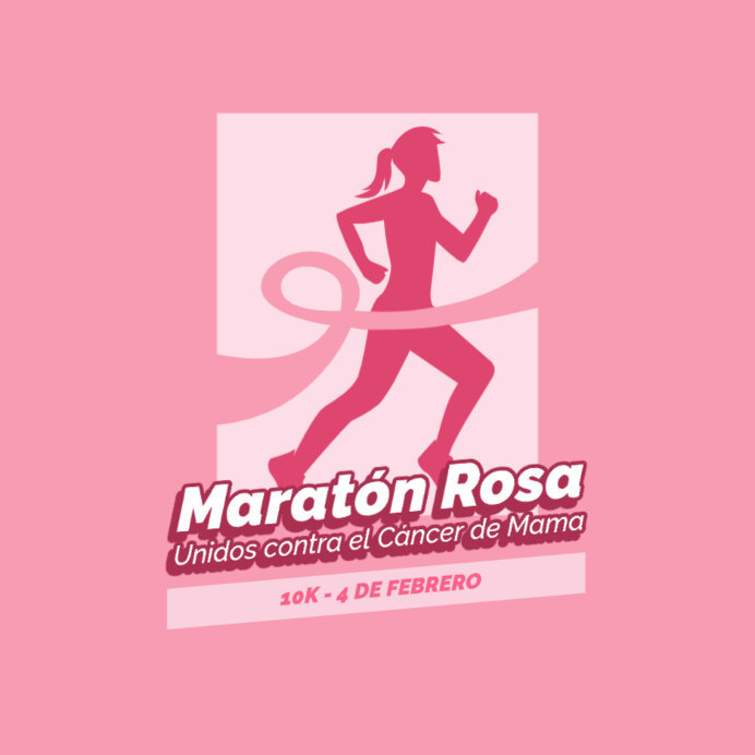 Placeit - Pink Marathon Logo Maker for a Breast Cancer Awareness Event