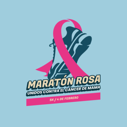5K Marathon Logo Generator with a Ribbon Icon to Raise Awareness on Breast Cancer  6321g