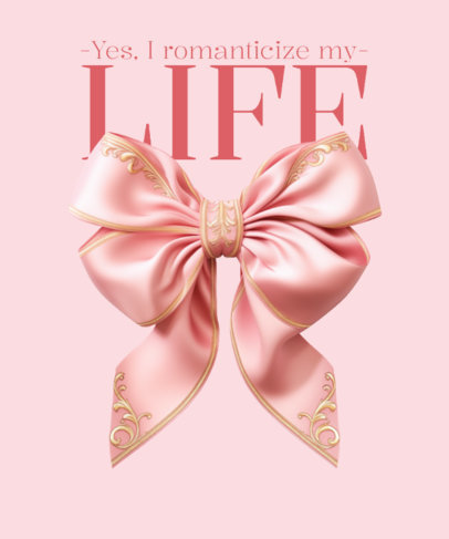 Coquette-Inspired T-Shirt Design Template with a Fancy Ribbon Graphic
