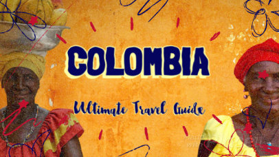 Intro Video Creator with Animated Graphics and Text for a Travel Channel's Colombia Vlog