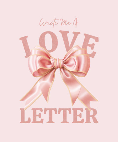 T-Shirt Design Template Featuring an Illustrated Ribbon with a Coquette Aesthetic