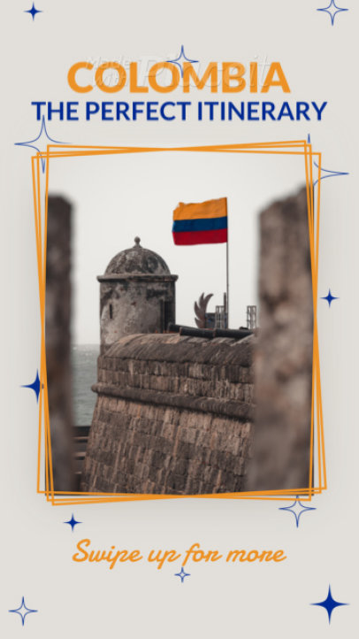 Instagram Story Video Generator Featuring a Colombia's Travel Itinerary