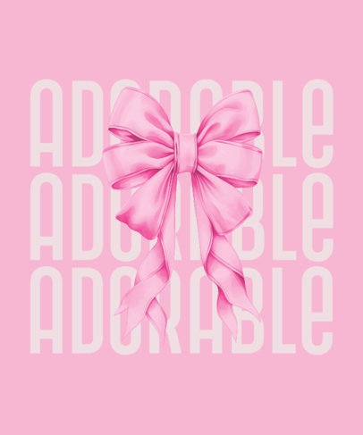 Coquette-Themed T-Shirt Design Creator with a Ribbon Graphic and a Repetitive Text 4939l-6219