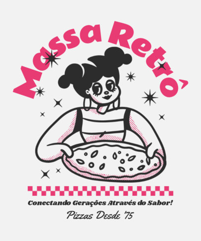 Illustrated T-Shirt Design Creator for Food Enthusiasts With a Pizza Theme
