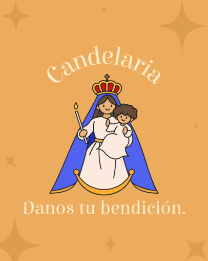 Instagram Post Maker Featuring a Smiling Virgin of Candelaria Illustration