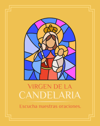 Instagram Post Generator with an Abstract Virgin of Candelaria Illustration and a Prayer