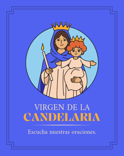 Instagram Post Creator Featuring an Illustration for Dia de la Candelaria
