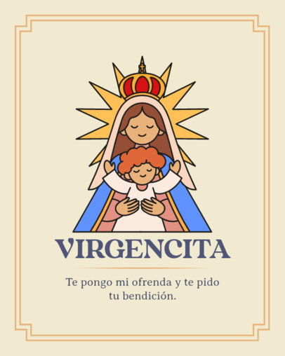 Instagram Post Template with an Illustrated Virgin for Dia de la Candelaria