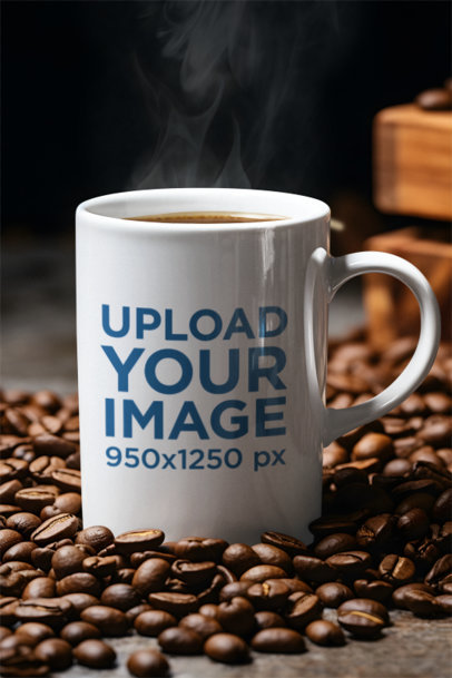 AI-Generated Mockup Featuring an 11 Oz Mug Filled With Coffee