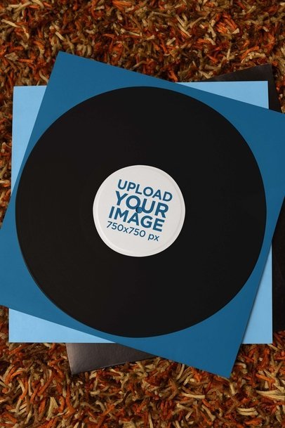 Music-Themed Mockup Featuring a Vinyl Album