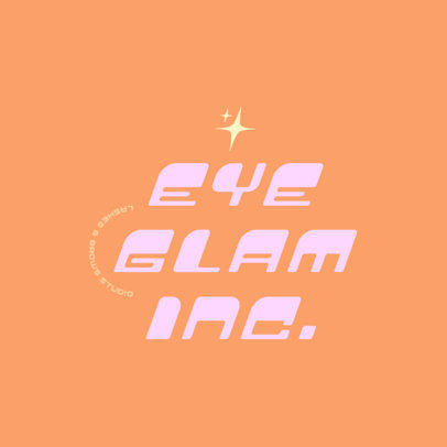Logo Template for an Eye Beauty Bar With a Retro Aesthetic