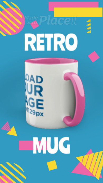 Video of an 11 oz Coffee Mug Featuring Colorful Animated Shapes