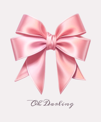 Quote T-Shirt Design Creator Featuring a Pink Bow Inspired by the Coquette Trend