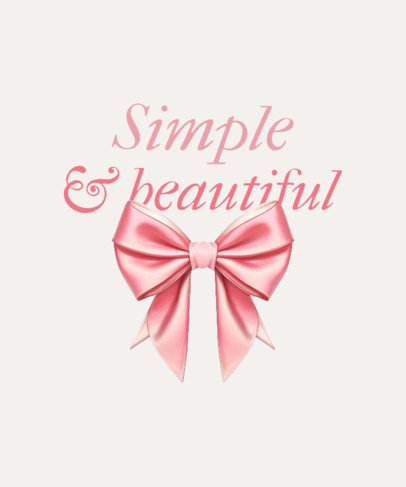 T-Shirt Design Maker With Pink Bow Inspired by the Coquette Trend