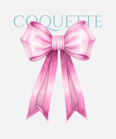 T-Shirt Design Creator With an AI-Generated Pink Bow Featuring a Coquette Theme