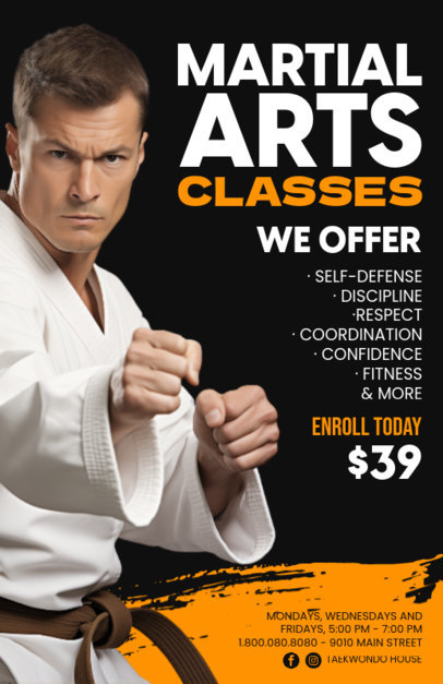 Online Flyer Design Maker with Informative Text for Martial Arts Classes ed-6814