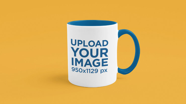 3D Coffee Mug Mockup Featuring a Colorful Backdrop