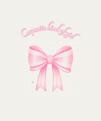 T-Shirt Design Template With a Coquette-Inspired Quote