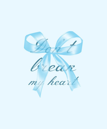 T-Shirt Design Generator With a Blue Bow Graphic and a Coquette-Inspired Theme