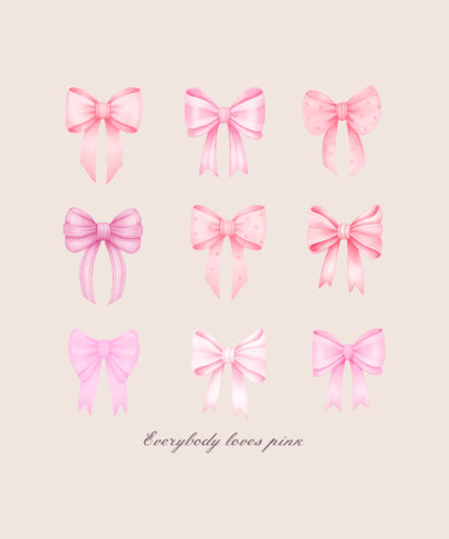 Pink-Themed T-Shirt Design Generator With Coquette-Inspired Bows