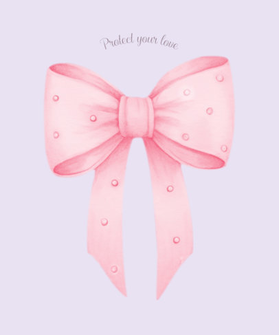 Illustrated T-Shirt Design Creator Featuring a Coquette-Inspired Bow Graphic
