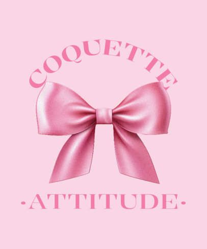 Coquette-Style T-Shirt Design Creator with an Illustrated Ribbon Graphic